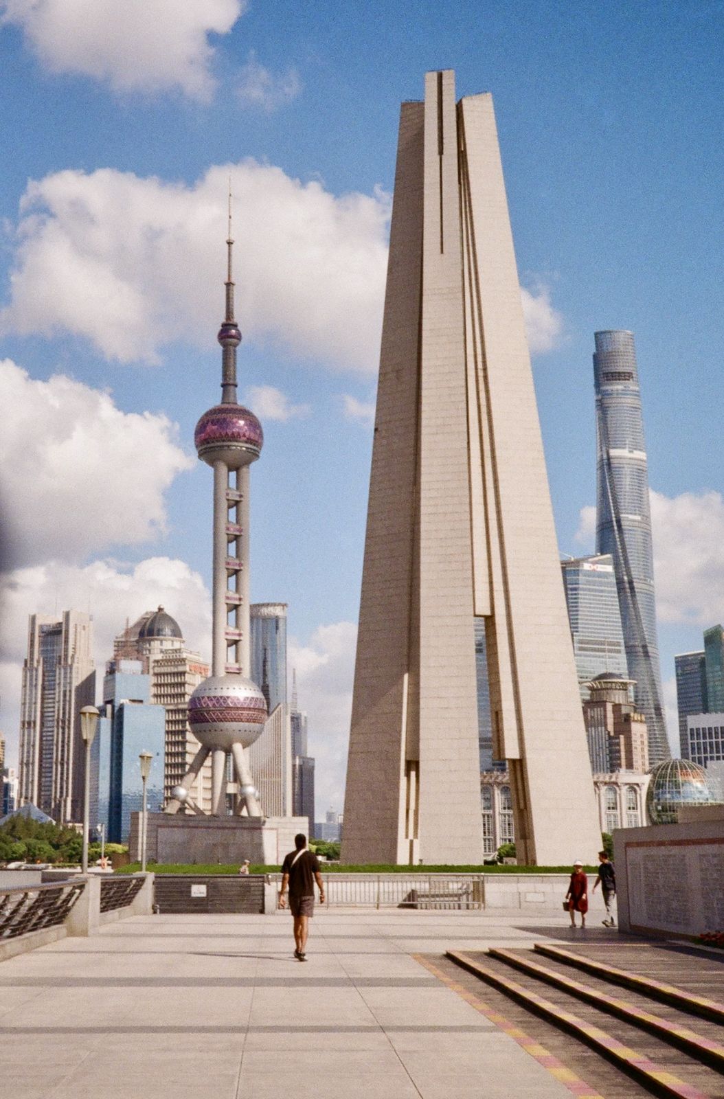 The Monument to the People's Heroes and Pudong skyline, Shanghai