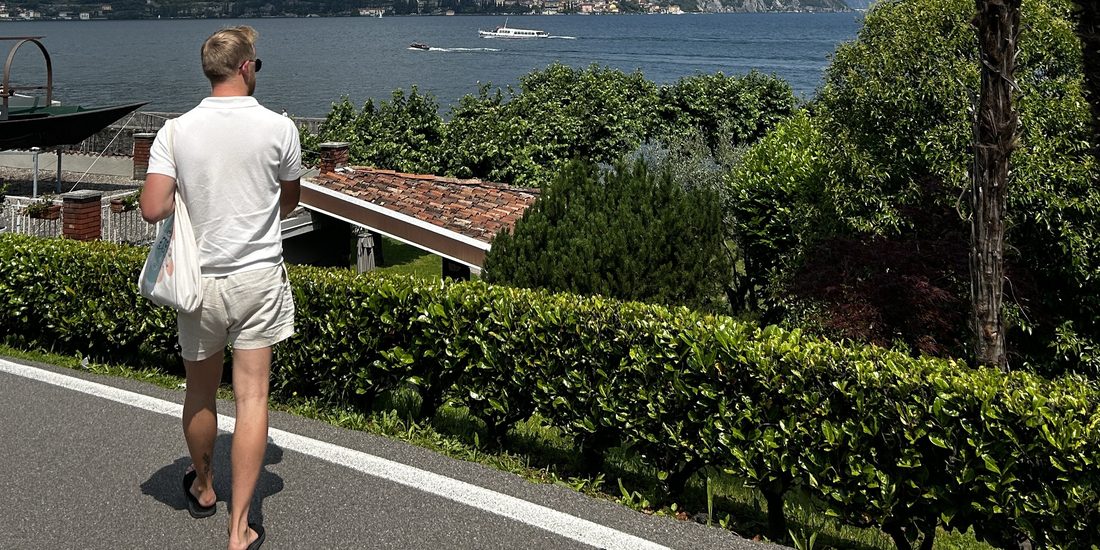 Walking the lakeside road above Lake Como