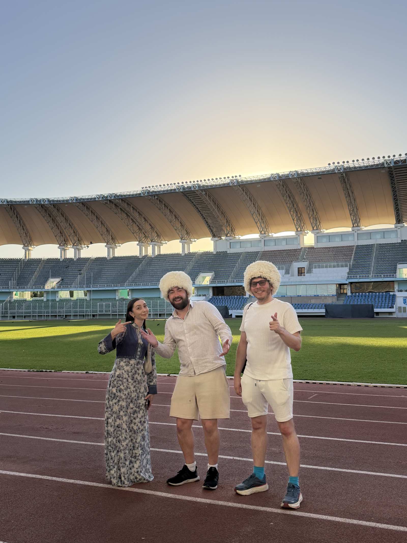 Turkmenistan '26 — telpeks at the Ashgabat stadium